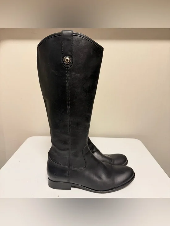 Frye Melissa Tall Riding Boot 3470412 Black Inside Zip Boots Women’s US 9.5 B - Picture 3 of 9
